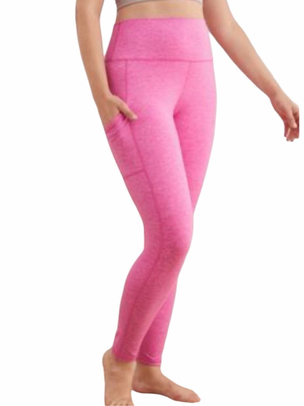 AERIE Chill Play Move Pink Heather High-Waisted Pocket Legging Large Regular